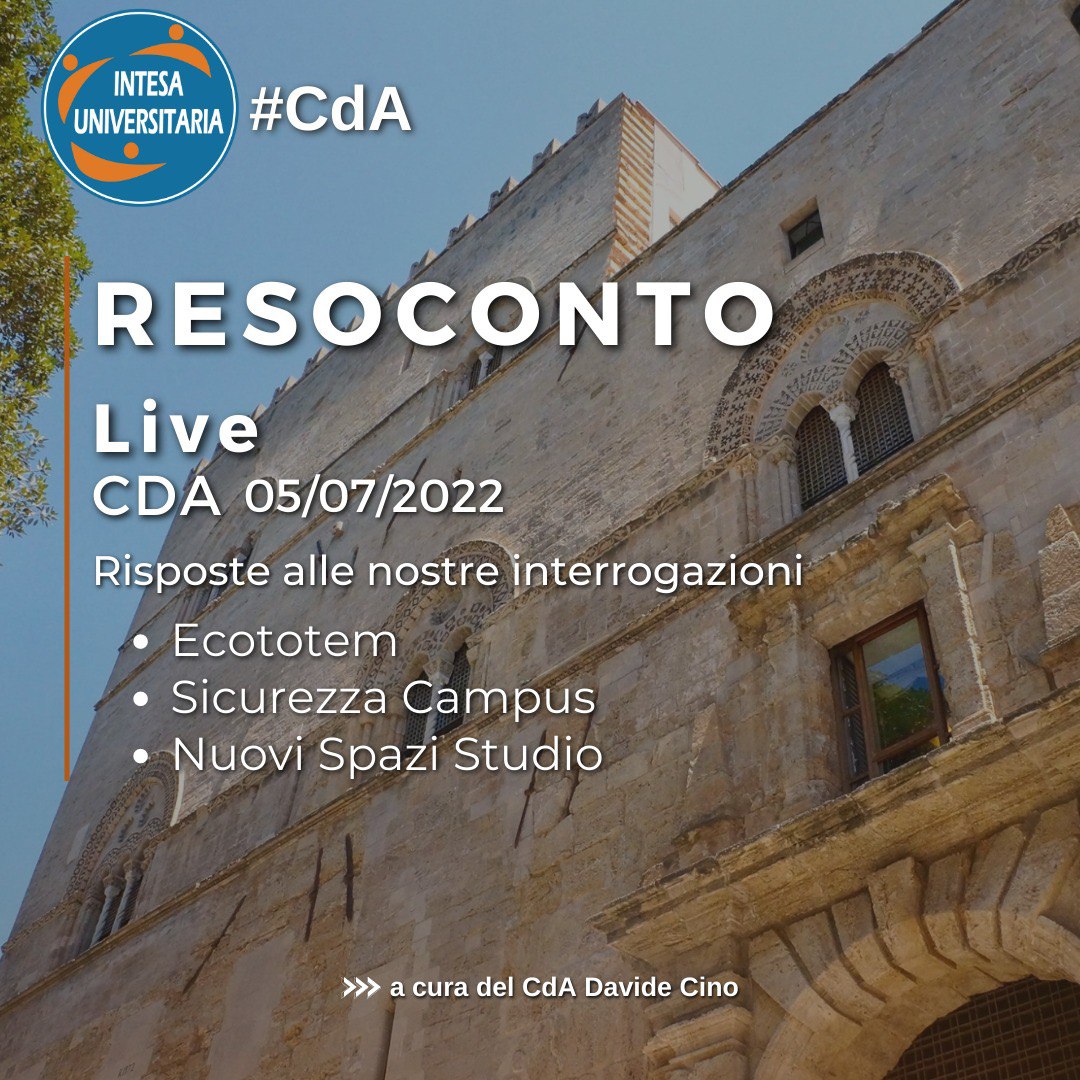 Live Cda Unipa 05/07/2022: Ecco le nostre Interrogazioni